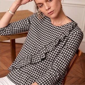 Sezane gingham blouse